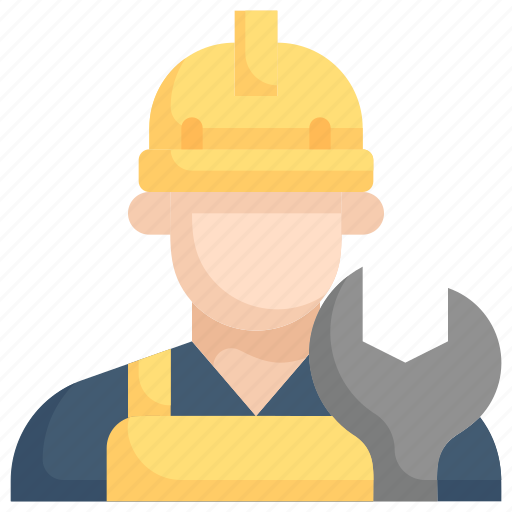 Factory, industries, man, manufacturing, mass production, mechanic, worker with wrench icon - Download on Iconfinder