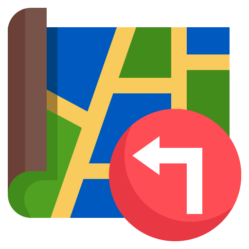 Turn, left, map, location, placeholder, street icon - Free download