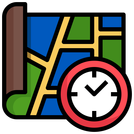 Clock, map, location, placeholder, street icon - Free download