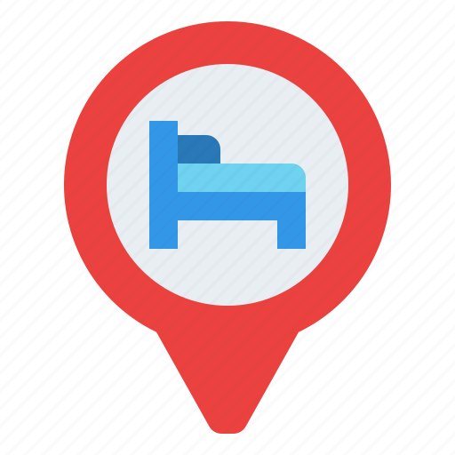 Bed, location, map, pin icon - Download on Iconfinder