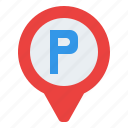 location, parking, pin, place
