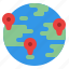 location, map, pin, world 