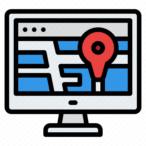Computer, location, map, pin icon - Download on Iconfinder