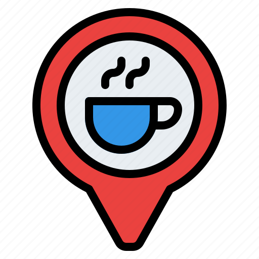 Coffee, cup, location, map, pin icon - Download on Iconfinder