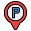 location, parking, pin, place 