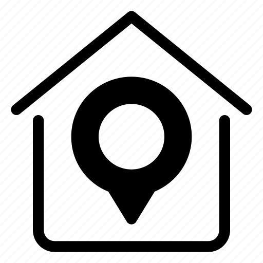 House, pin, map, placeholder, home location icon - Download on Iconfinder