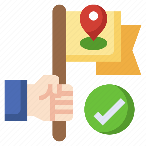 Flag, placeholder, route, path, destination icon - Download on Iconfinder