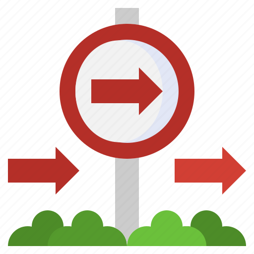 One, way, traffic, sign, signpost, turn, right icon - Download on Iconfinder