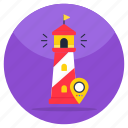 lighthouse location, lighthouse direction, gps, navigation, geolocation