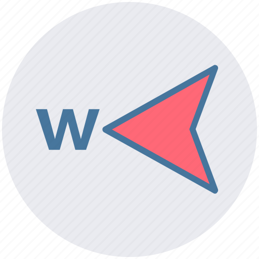 Arrow, compass, direction, gps, map, navigation, west icon - Download on Iconfinder