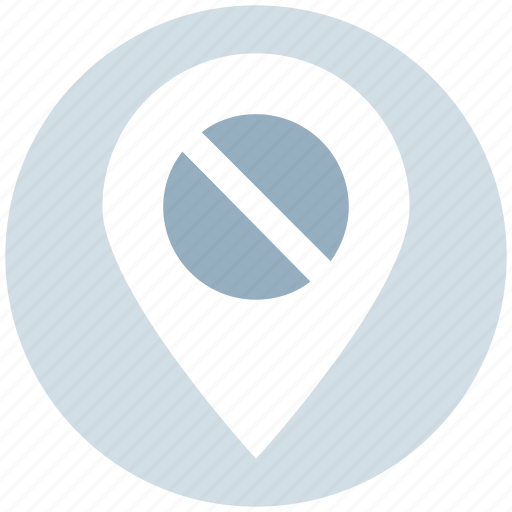 Block, direction, location, map pin, prohibition, sign, stop icon - Download on Iconfinder