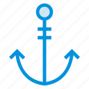anchor, boat, hook, lifter, sea, ship, shipicon