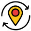 arrow, location, map, marker, pin 