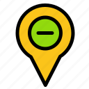 location, map, minus, navigation, pin