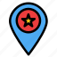 location, map, marker, pin, star 