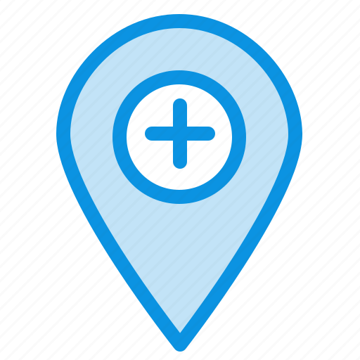 Location, map, marker, pin, plus icon - Download on Iconfinder
