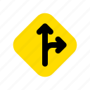 road, sign, side, street, traffic, turn, direction
