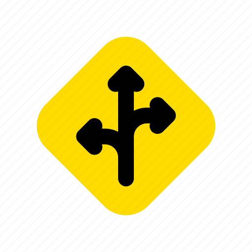 Traffic, sign, cross, road, turn, direction, street icon - Download on Iconfinder