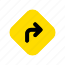 traffic, sign, turn, right, direction, arrow, navigation