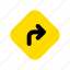 traffic, sign, turn, right, direction, arrow, navigation 