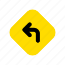 turn, left, direction, arrow, navigation, street, sign