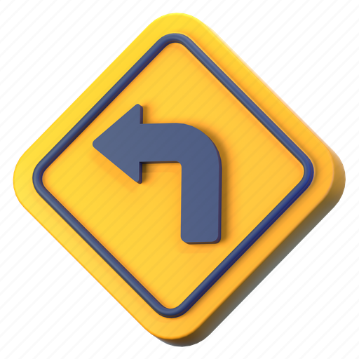 Left arrow, left turn sign, sign board, turn left, direction 3D illustration - Download on Iconfinder