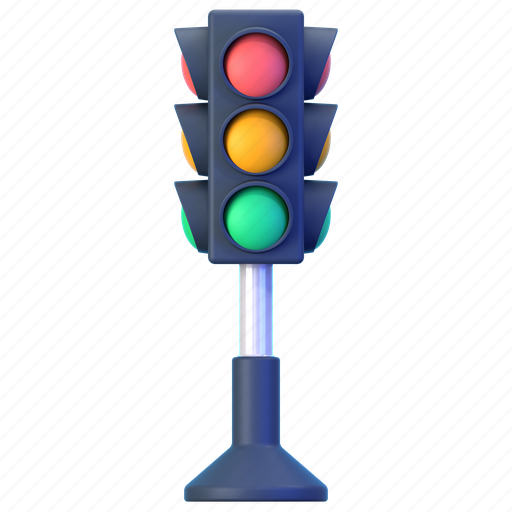 Traffic light, signal light, traffic sign, sign, road 3D illustration - Download on Iconfinder