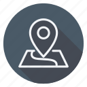 gps, location, map, navigation, pointer, arrow, placeholder on map paper