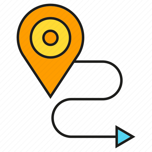 Direction, gps, location, map, navigation, pin, route icon - Download on Iconfinder