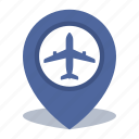 airport, gps, location, map pin, pin