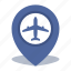 airport, gps, location, map pin, pin 