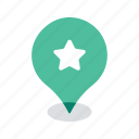 bookmark, location, map, navigation, pin, pointer, star