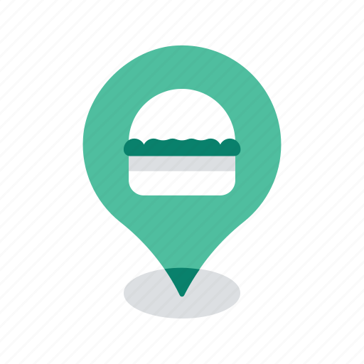 Burger, food, location, map, navigation, pin, restaurant icon - Download on Iconfinder