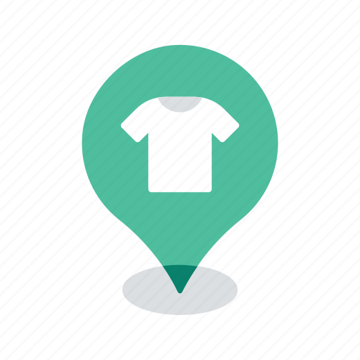 Clothes, clothing, location, map, navigation, shop, store icon - Download on Iconfinder
