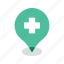 healthcare, location, map, medical, navigation, pin, pointer 