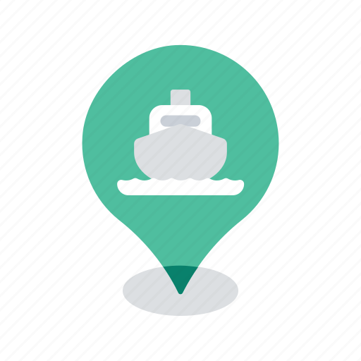 Location, map, navigation, pin, ship, transport, transportation icon - Download on Iconfinder