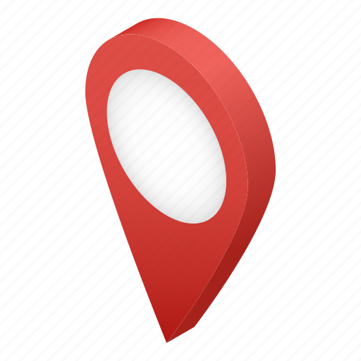 Cartoon, isometric, map, pin, pointer, red, tag icon - Download on Iconfinder