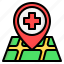 hospital, clinic, healthcare, pin, map, locations, maps, location, placeholder 
