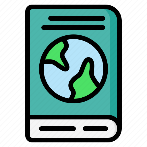 Book, text, maps, location, earth, globe, planet icon - Download on Iconfinder