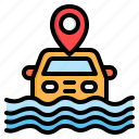 flood, car, disaster, map, locations, maps, location, pin, transport