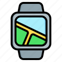 maps, location, smartwatch, map, pointer, point, placeholder, watch, pin