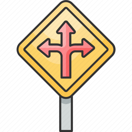 Arrows, direction, route guide, sign board, triple icon - Download on Iconfinder