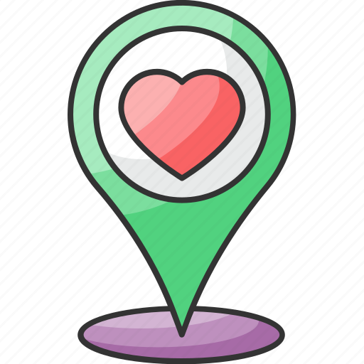 Favorite, gps, heart, location, map pin, pin icon - Download on Iconfinder
