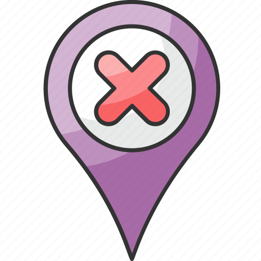 Cancel, cross, delete, location, pin, remove icon - Download on Iconfinder