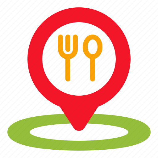 Food, restaurant, pin, placeholder, map, point, signs icon - Download on Iconfinder
