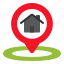 home, house, pin, placeholder, map, point, signs, maps, location 