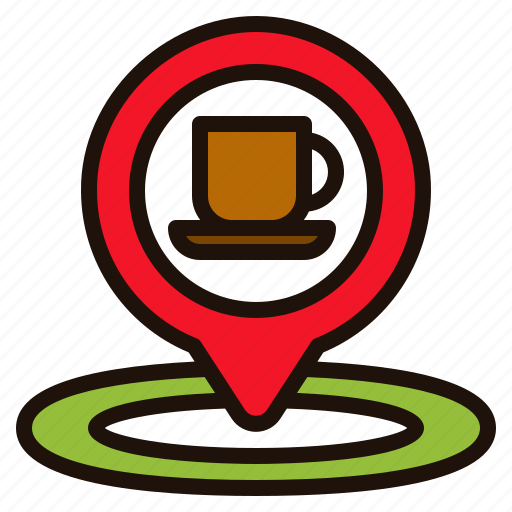 Cafe, coffee, shop, pin, placeholder, map, point icon - Download on Iconfinder