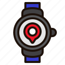 watch, smartwatch, wristwatch, map, point, pointer, maps, location