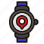 watch, smartwatch, wristwatch, map, point, pointer, maps, location 