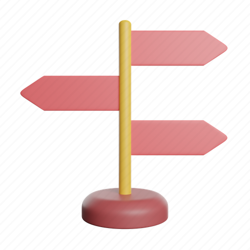 Signpost, front, direction post, guidepost, direction arrows, direction 3D illustration - Download on Iconfinder
